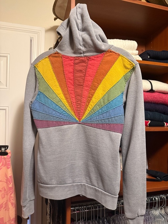 Aviator Nation Tops - Rainbow Burst Aviator Nation Gray Zip-Up Hoodie